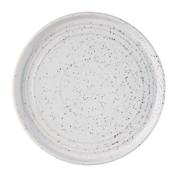 Olympia Cavolo Flat Round Plate White Speckle 180mm 6 Pack