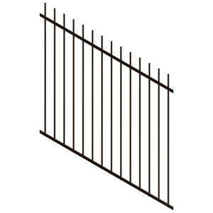 ProtectorAl 350 - 1200 x 1200mm Black Satin Raked 16-30º Picket Top Pool Fence Panel - Black
