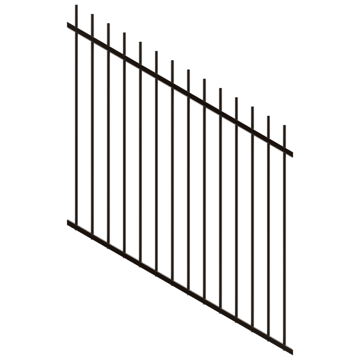 ProtectorAl 350 - 1200 x 1200mm Black Satin Raked 16-30º Picket Top Pool Fence Panel - Black