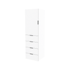 Lugna 2048 x 600 x 580mm White 3 Shelf 4 Drawer Left Hinged Door Storage Cabinet