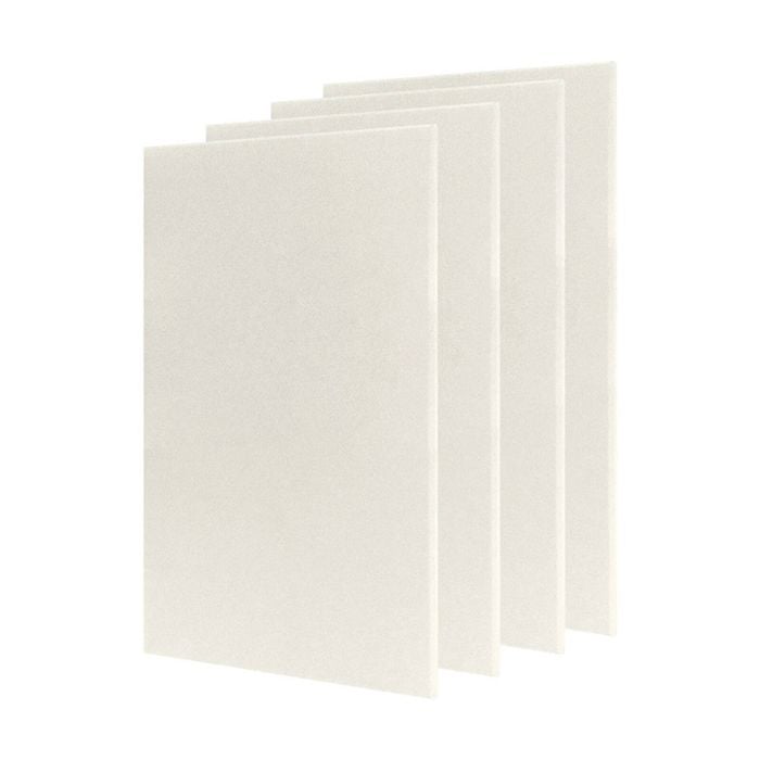 4x Fibreglass Acoustic Room Treatment Sound Panels 1200x600x50mm 2.9sqm White