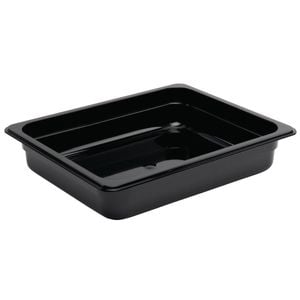 Vogue Gastronorm Container Black Polycarbonate Gn 1/2 65mm 3.8l Food Storage Tray