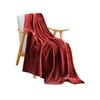 SOGA Burgundy Throw Blanket – Warm Thin Flannel Fleece