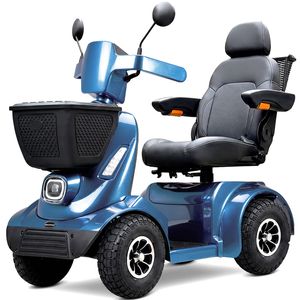 Equipmed Comfortcruise Large Mobility Scooter, 15km/h Top Speed, Up To 45km Range, Strong Climbing, 180kg Capacity, Blue