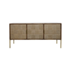 Roomlane Evon Sideboard Mango wood & Jute in Brass Finish Metal Legs