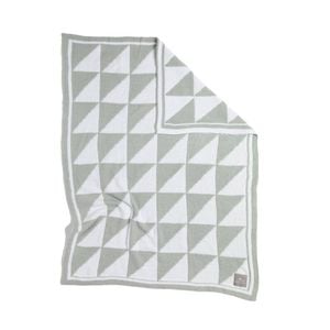 Living Textiles Chenille Blanket - Sage Triangles