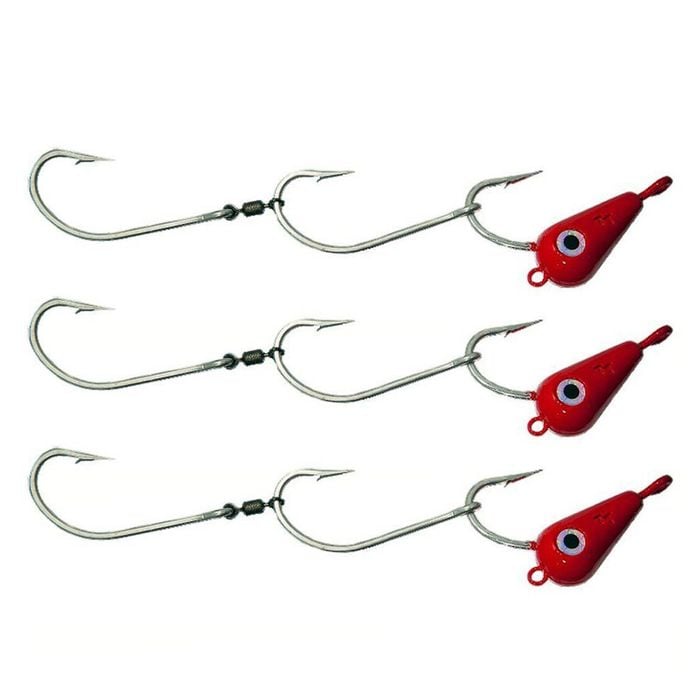 3x 40g TT Lures Bait Trolling Size 7/0 Tarpon Hooks Mackeral Rig - Pink