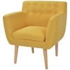 vidaXL Armchair Single Sofa French Couch Seat Furniture Padded Fabric Yellow