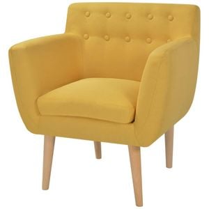 vidaXL Armchair Single Sofa French Couch Seat Furniture Padded Fabric Yellow