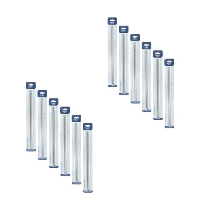 12pk Malli Aluminium/plastic Knitting Needles Yarn Crafting Tool 5mmx35cm Grey