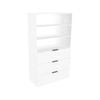 Lugna 1536 x 900 x 380mm White 3 Shelf 3 Drawer Storage Cabinet