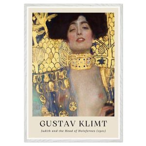 Galrie Gustav Klimt's Judith and the Head of Holofernes Stunning Art Nouveau Print, White Frame, A2 42 x 60cm (16 x 24inch)