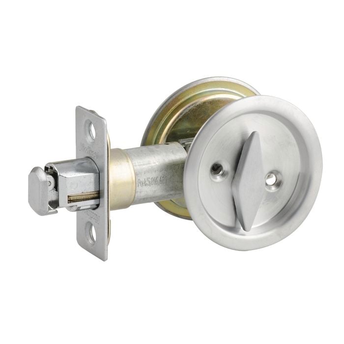 Lane Satin Chrome Round Sliding Cavity Door Lockset