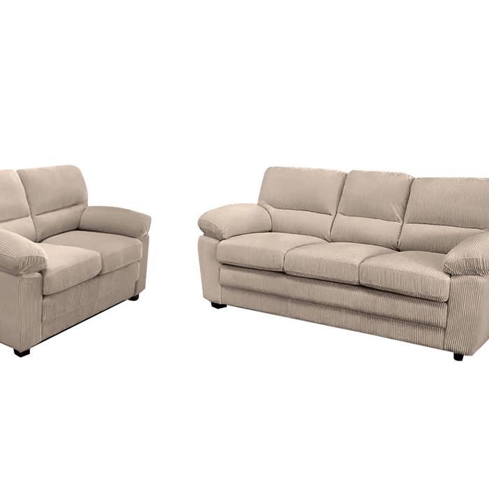 Lincole Corduroy 2-Piece Sofa Set - Khaki