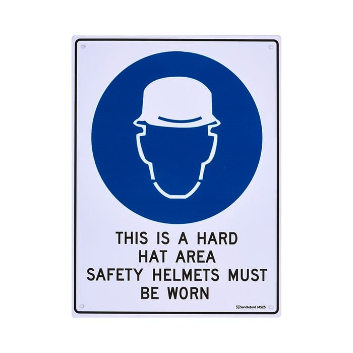 Sandleford 300 x 225mm Hard Hat Area Plastic Sign