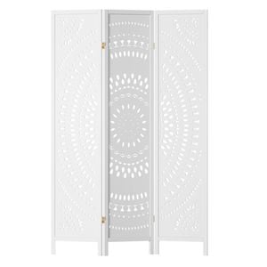 Artiss 3 Panel Room Divider Screen 132x170cm Circle White