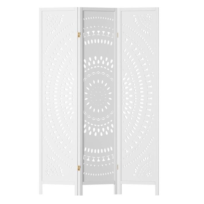 Artiss 3 Panel Room Divider Screen 132x170cm Circle White