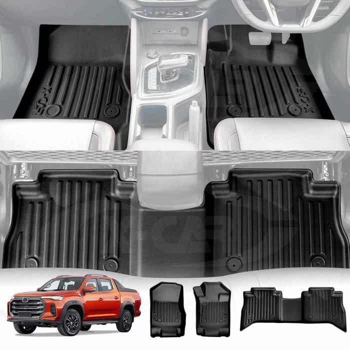 3D Floor Liner Carpet Complete Set for LDV T60 AUTO 2017-Onwards Heavy Duty All Weather Rubber Mats