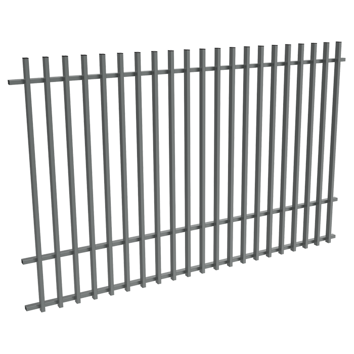 ProtectorAl 1201-2399W x 1500H Monument Aluminium Batten Pool Fence Panel with Mid Rail