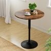 HOMFURN 360 degree Swivel & Height-Adjustable Bar Table, 60cm, Retro Rustic Brown/Black, Gas Lift Mechanism