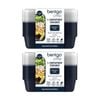 2x 10pc Bentgo Prep 1 Compartment 4 Cup Capacity Container Pack Navy Blue