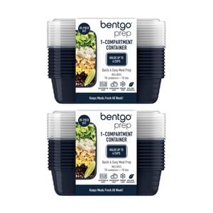 2x 10pc Bentgo Prep 1 Compartment 4 Cup Capacity Container Pack Navy Blue