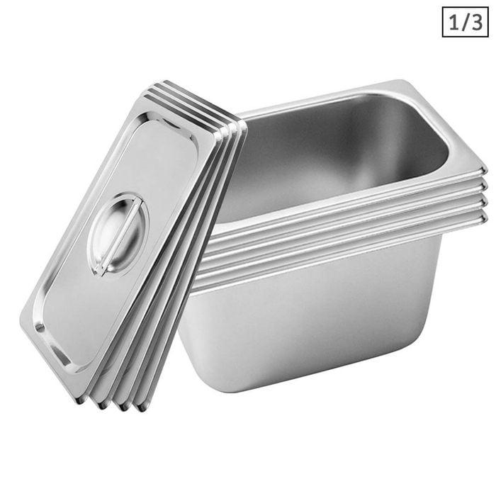 SOGA 4X 1/3 GN Pan 15cm With Lid – Stainless Steel