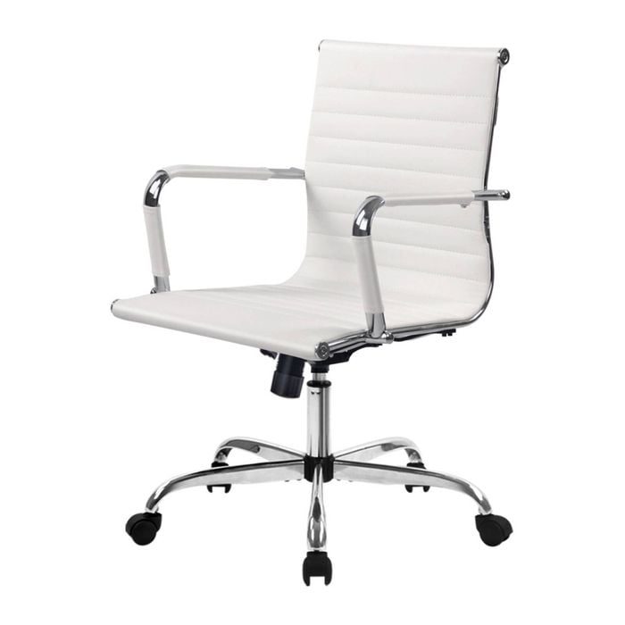 Artiss White Eames Replica Mid Back Office Chair Bunnings Australia