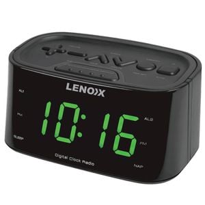 FM Radio Dual Alarm Clock w/ USB Port Charger - Black