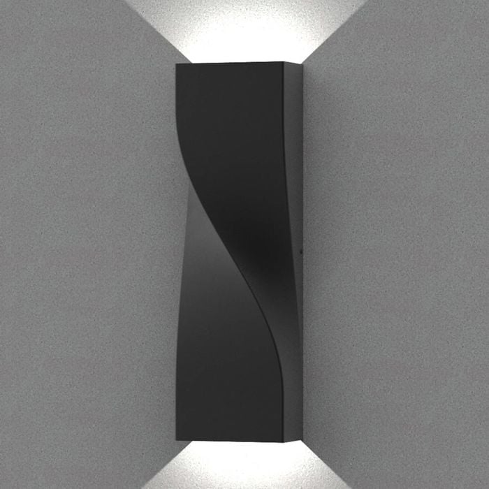 CLA Lighting Exterior LED Tri-CCT Surface Mounted Up/Down Twist Wall Light IP65 Large Dark Grey