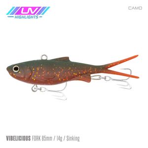 Samaki Vibelicious Fork Tail Soft Vibe 85mm 14g Fishing Lure Camo
