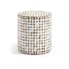 Necoco side table in solid mango wood and white coconut shells, 40 cm