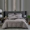 CottonMore 100% Cotton Waffle Jacquard Quilt Doona Duvet Cover Set Dark Grey