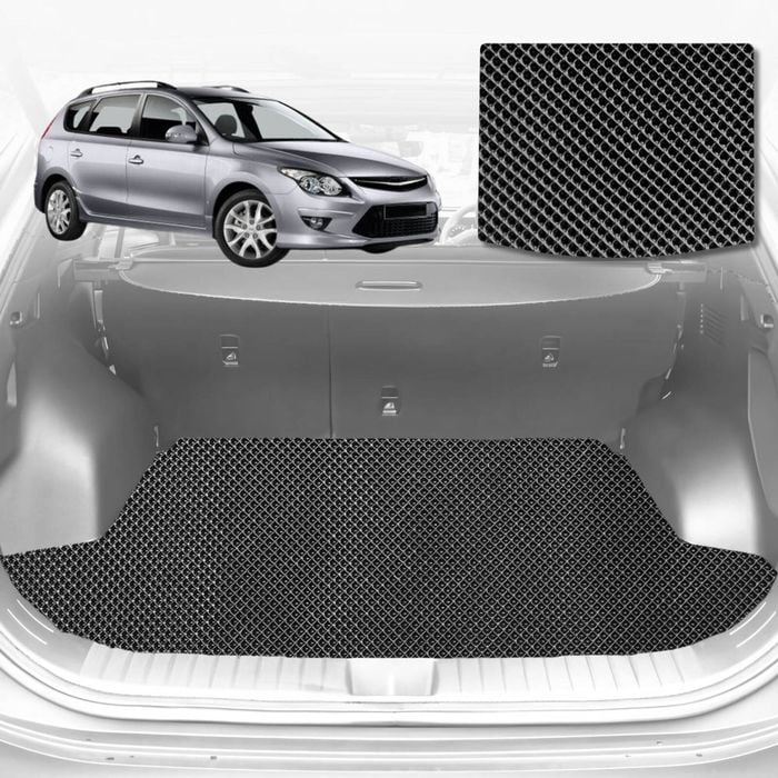 6D Diamond Car Boot Mat for Hyundai i30 FD2007-2012-Wagon-Cargo Mat-Black-Outback GT