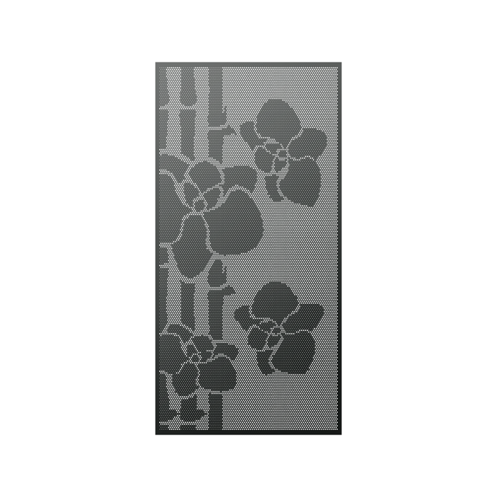 Walpix 1800 x 900 x 2.5mm Perforated Aluminium Decorative Screen Flat Profile Tropical Full Perf - Charcoal