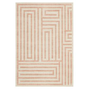 Loopsie-230cm X 160cm-makini Peach Geometric Washable Rug