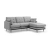 Modern Furniture HAVANA 3 Seater Sofa with Right Chaise - Light Grey & Black