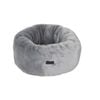 Baxter Bone Grey Faux Fur Plush Donut Pet Bed - Small