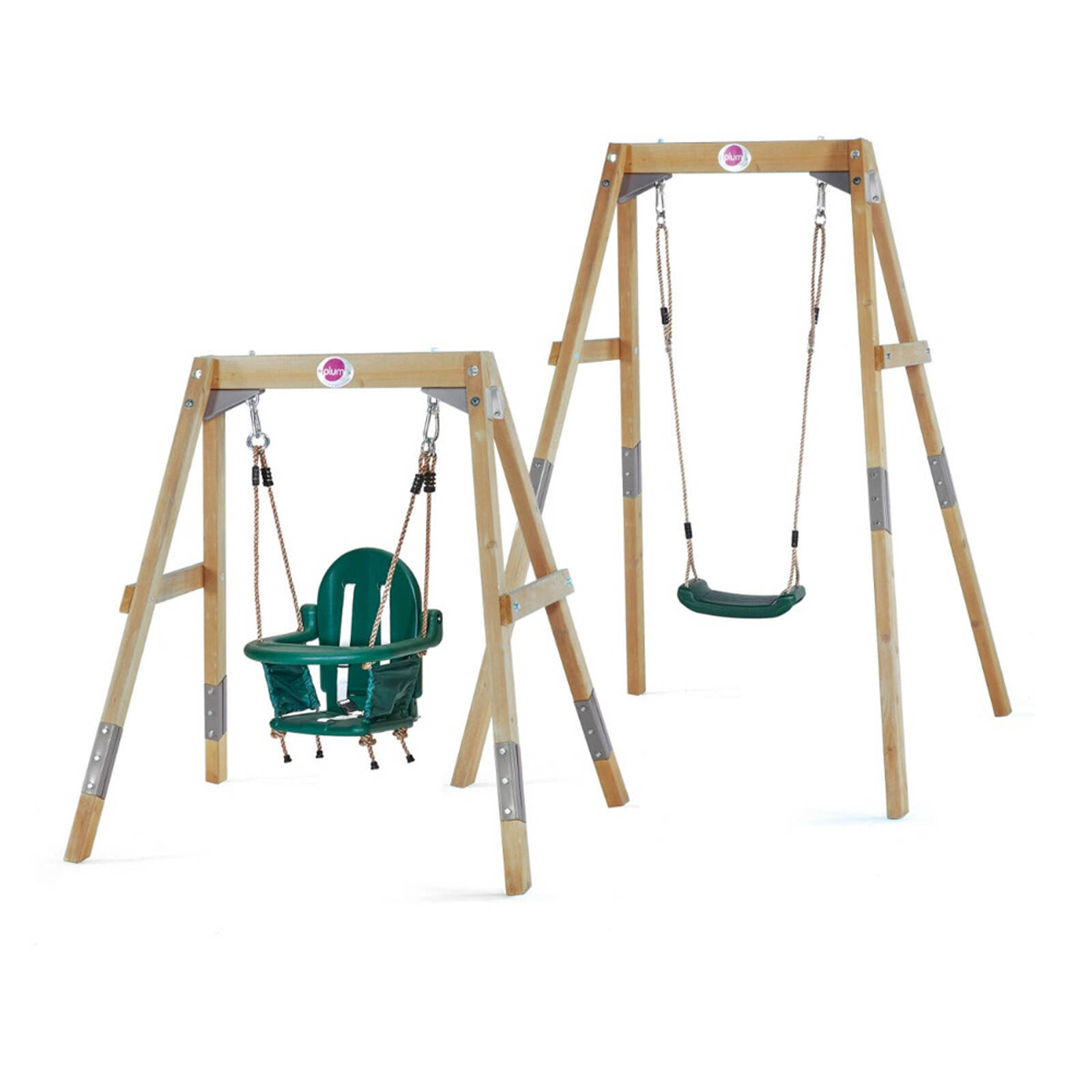 Plum Play AU 2in1 Wooden Swing Set Adjustable Toddler to Child