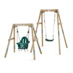 Plum Play AU 2in1 Wooden Swing Set Adjustable Toddler to Child Outdoor Playset