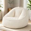 Ufurniture Bean Bag Chair With Backrest 90*92cm Corduroy Sofa With Handle High-resilience Stuffed Floor Sofa Lounger Beige