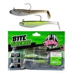 Bite Science Multi-Pack of Rigged 4' Rigged Thump Shad Lures - Bling/Greenback"