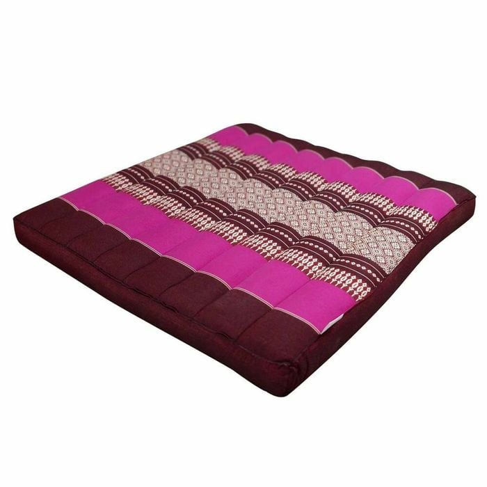 Thai Kapok Meditation Cushion - 50x50cm Square Yoga Seat | Handmade Thai Floor Cushion