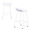 Owen Set of 2 Bar Stools Kitchen Counter PP Seat Metal Leg White