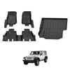 AUSGO Floor Mats & Boot Liner Set for Jeep Wrangler JK Series 4Door 2012-2018 Car Floor Liners Cargo Mat