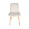 Sk designer living | cozy upholstered dining chair | natural legs - ivory fabric