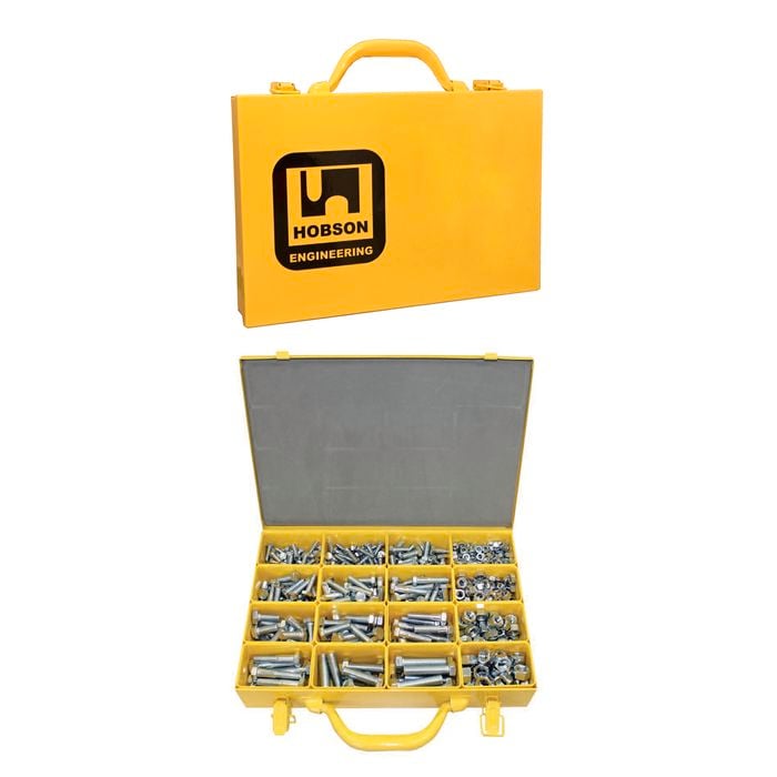 Hobson Engineering M6 - M12 Zinc Plated Metric Class 8.8 Bolts And Nuts Assorted Kit - 513 Pieces