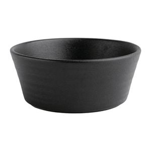 Olympia Flat Round Bowls Cavolo Textured Black 6 Pack 143mm Commercial Tableware Dining