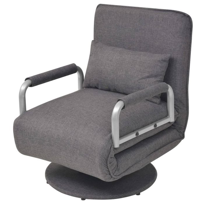 vidaXL Swivel Chair and Sofa Bed Dark Grey Adjustable Convertible