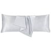 LINENOVA 2pcs Luxury Silk Satin Pillow Cases Pillowcase Cushion Covers - Body,Silver grey